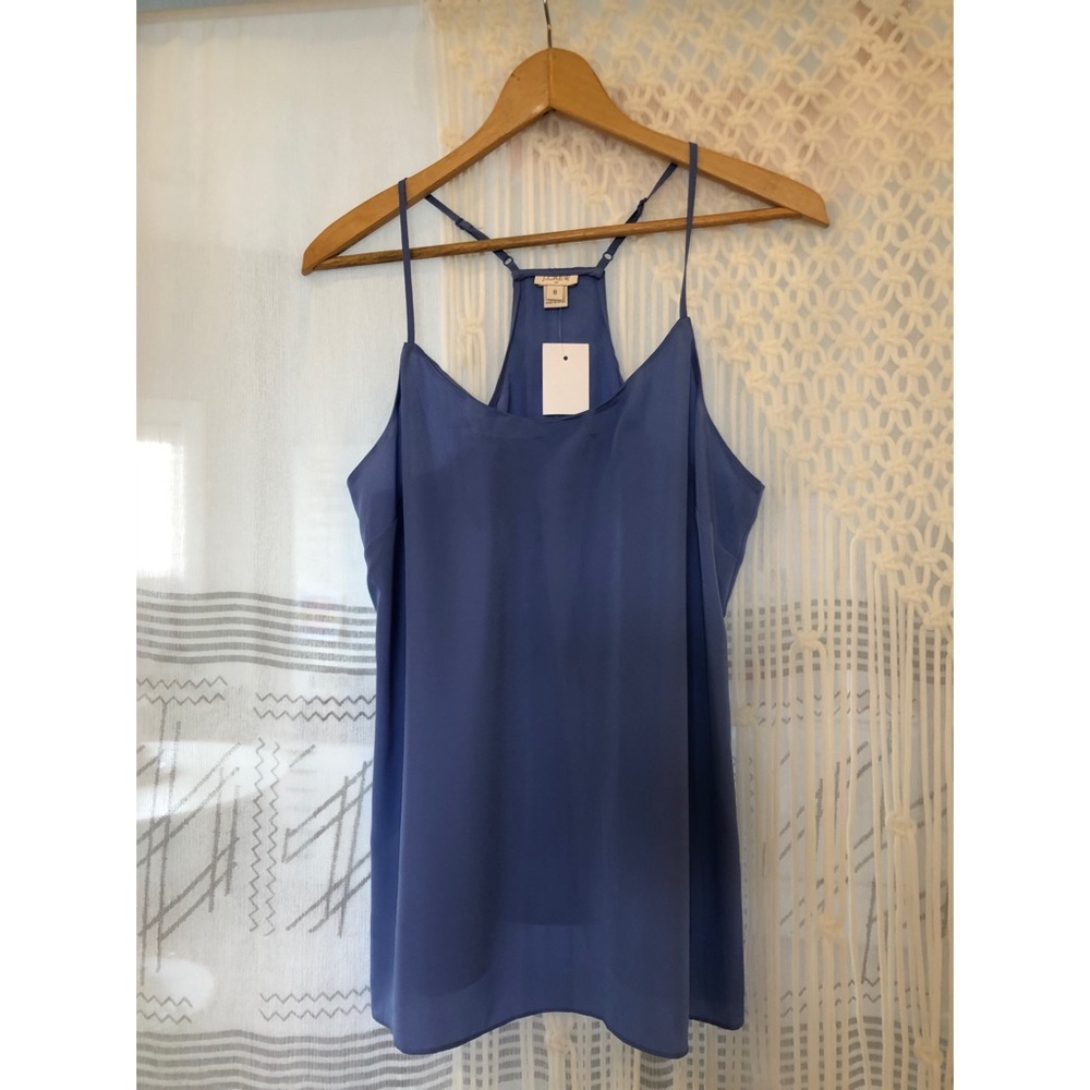 NWT J Crew Factory periwinkle satin tank Size 8